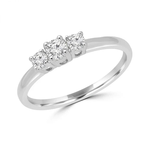 Women's 0.30ct Lab Diamond Trinity Engagement Ring | 10K white gold | IGI certified lab diamond