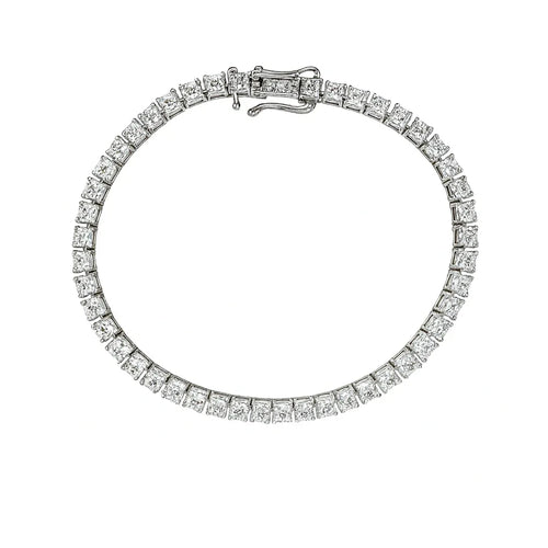 7.8ct Princess Cut Lab Grown Diamond Tennis Bracelet | VS2+ | Silver, 10K-18K Gold & Platinum | Draco Diamond by Draco Diamond