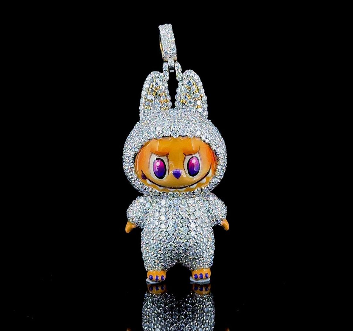 3.1ct Lab Diamond Bunny Pendant | IGI Certified VVS | Silver