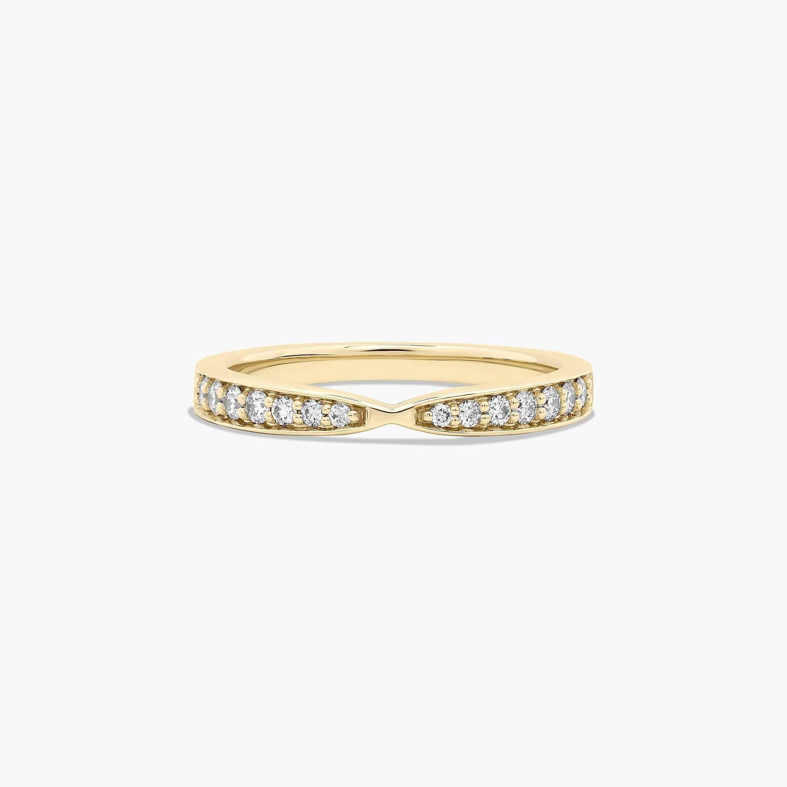 Women's 0.21ct Tapered Pavé Diamond Wedding Ring | 10K gold | IGI certified lab diamond
