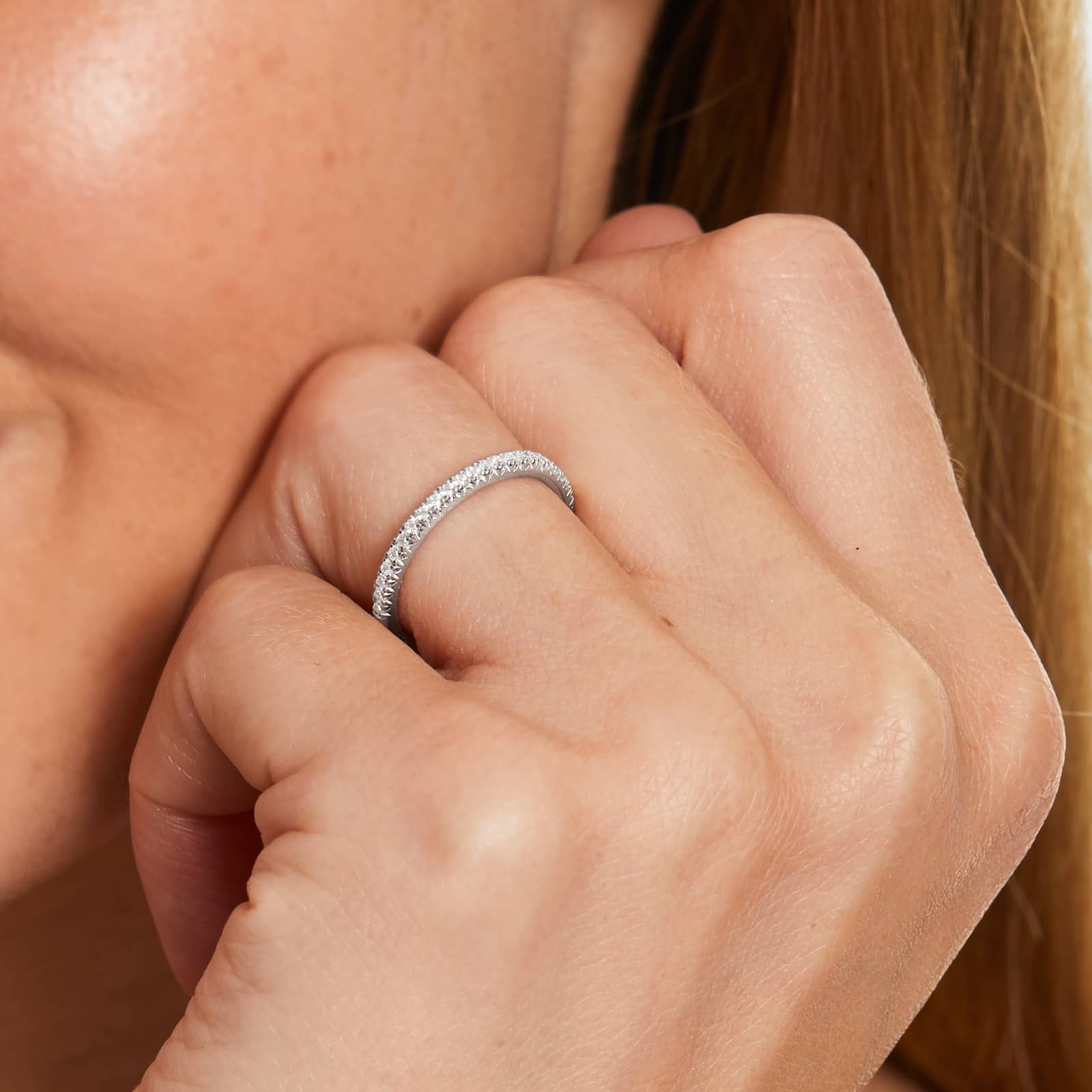 0.18ct lab diamond ring front view | 10K gold