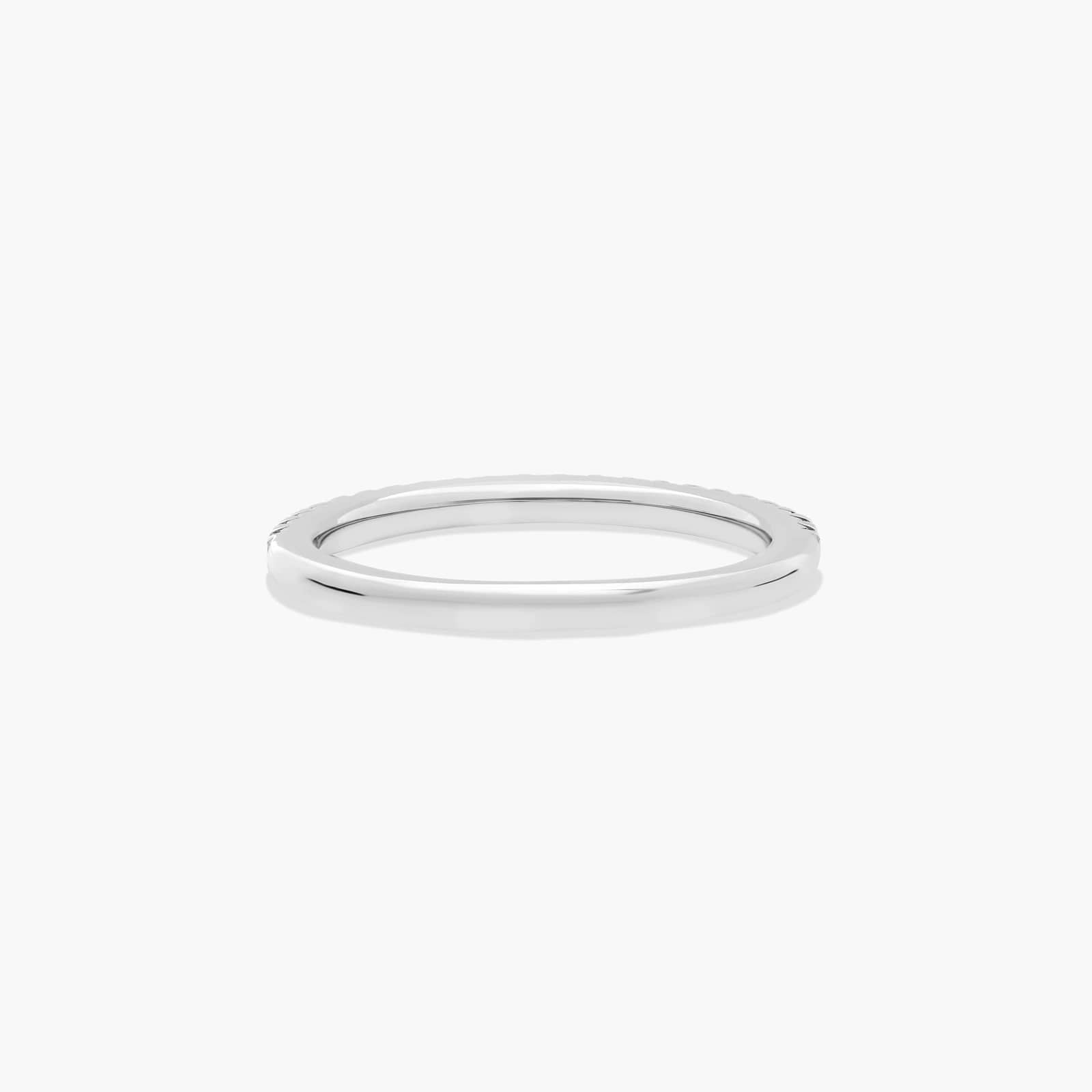 Women's 0.18ct Flush Fit French Pavé Diamond Wedding Ring side profile | lab diamond detail