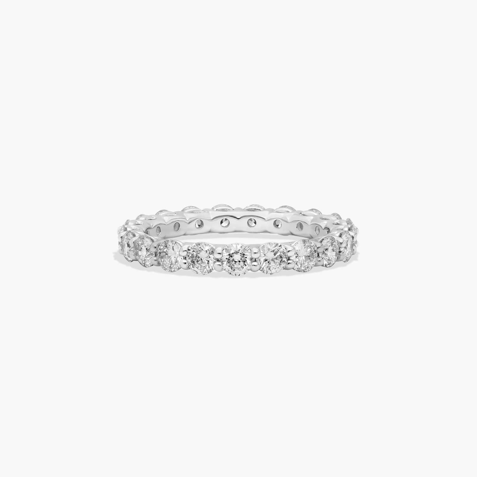 Women's 2ct Low Dome Basket Eternity Ring | 10K white gold | IGI certified lab diamond