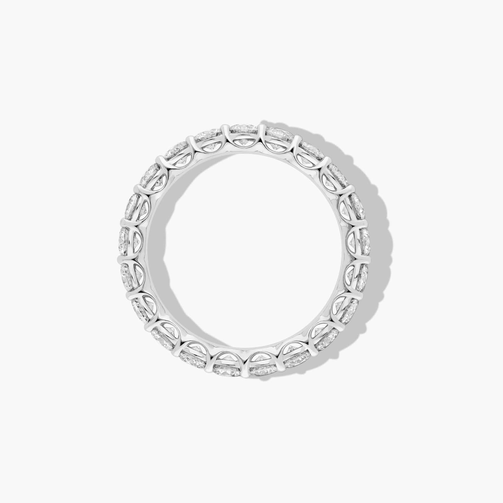 Women's 2ct Low Dome Basket Eternity Ring side profile | lab diamond detail