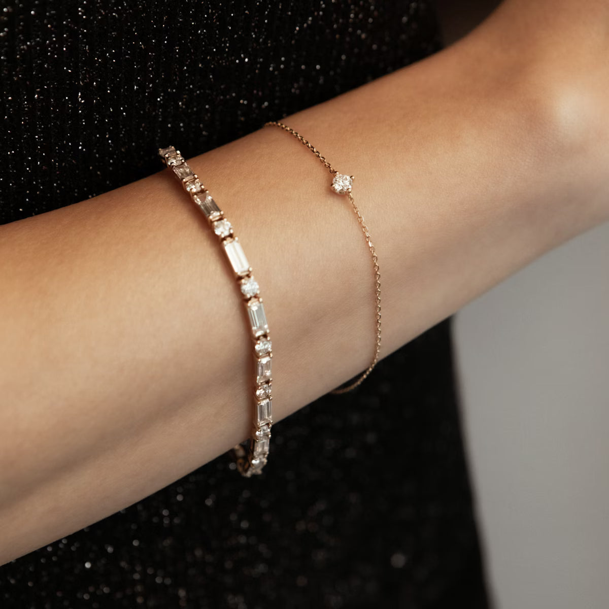 0.10ct Lab Diamond Bracelet side profile | lab diamond detail