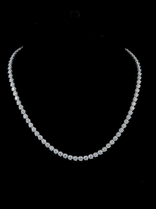 15ct Lab Grown Diamond Tennis Chain | Round VS2+ | Silver, 10K-18K Gold & Platinum | Draco Diamond by Draco Diamond