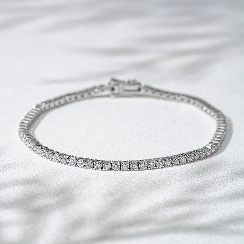 3.00ctw VS2+ Lab Grown Diamond Tennis Bracelet in 14K White Gold | Silver, 10K-18K Gold & Platinum | Draco Diamond