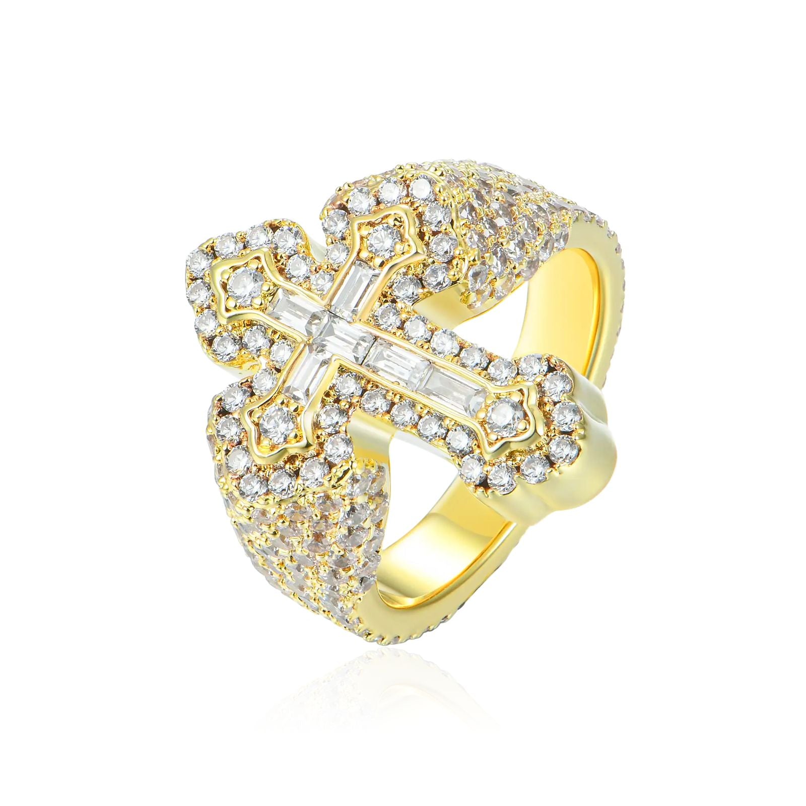 9.01ct lab diamond ring front view | 10K yellow gold