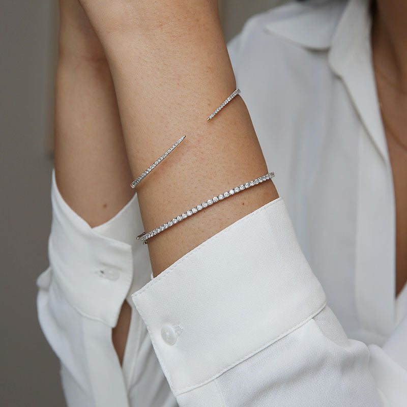 3.00ctw VS2+ Lab Grown Diamond Tennis Bracelet in 14K White Gold | Silver, 10K-18K Gold & Platinum | Draco Diamond