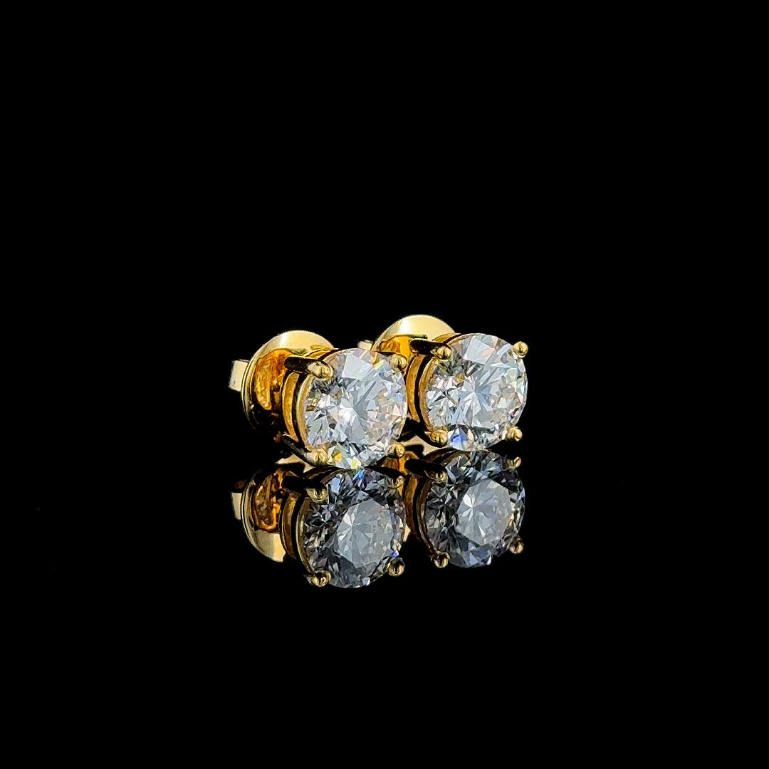 3ctw round lab diamond studs front view, product video still