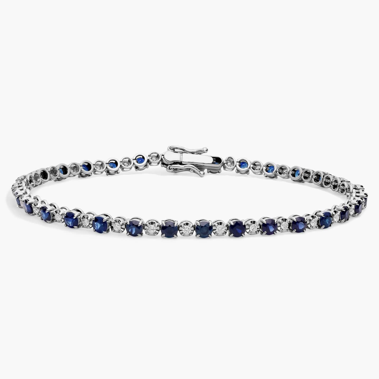 Women's Sapphire & Diamond Tennis Bracelet | 6ct TW | 10-18K