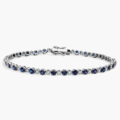 Women's Sapphire & Diamond Tennis Bracelet | 6ct TW | 10-18K by Draco Diamond