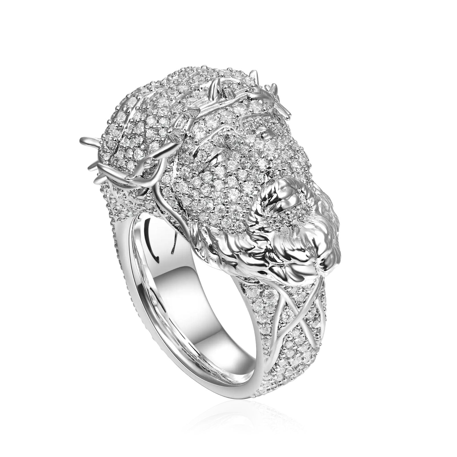 10.01ct Lab Diamond Jesus Head Ring side profile | lab diamond detail