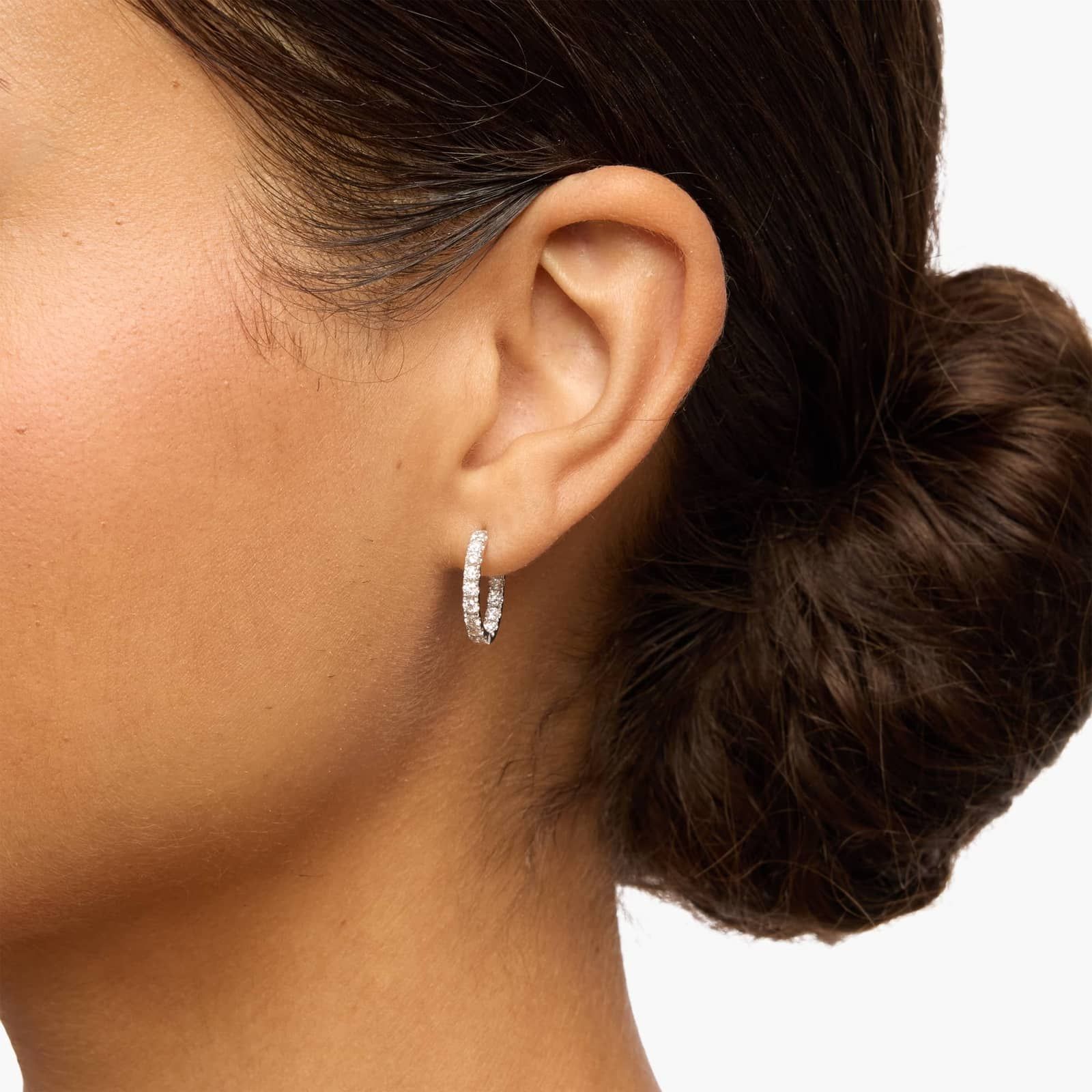 Inside out lab diamond hoop earrings, 1ct total weight