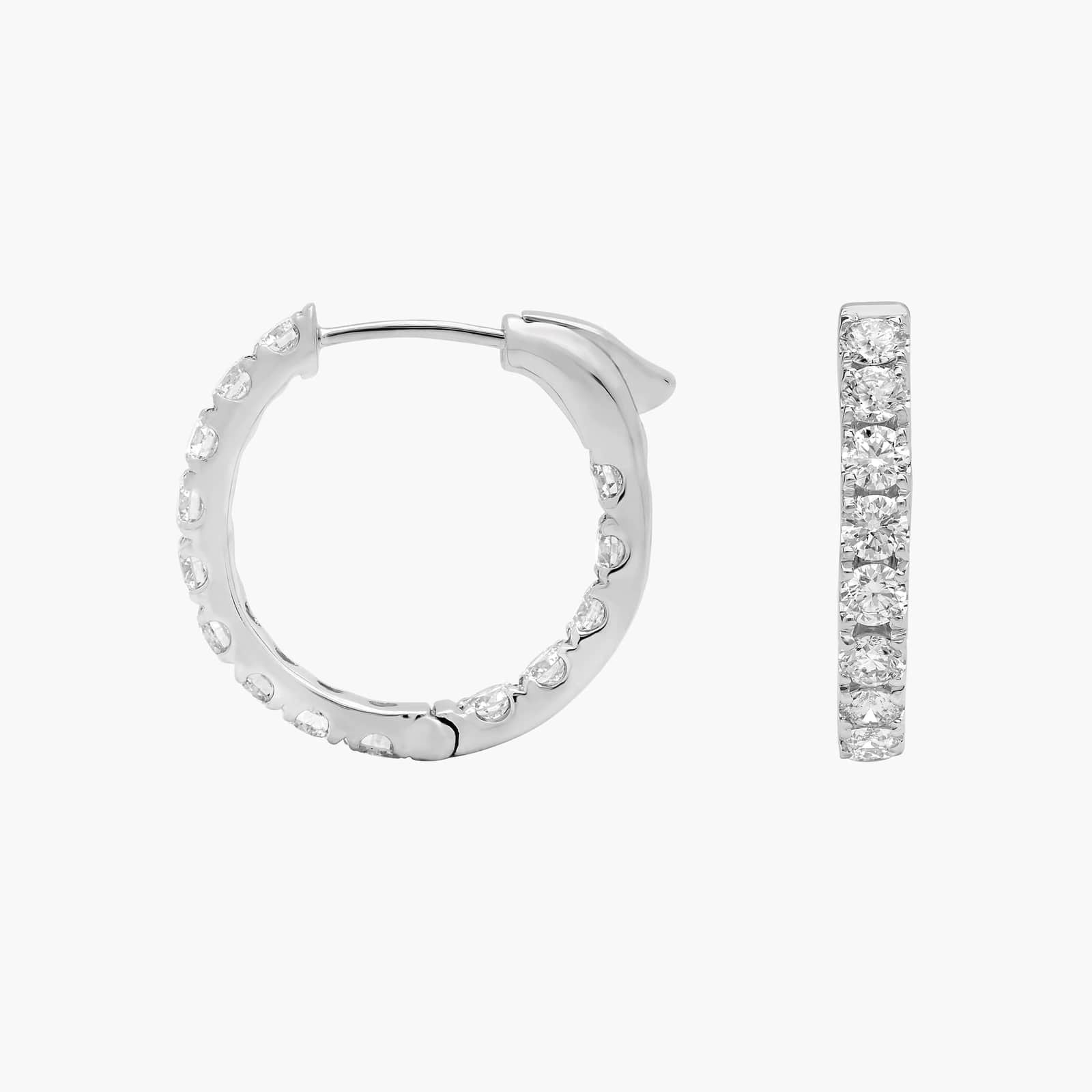 Inside out lab diamond hoop earrings, 1ct total weight