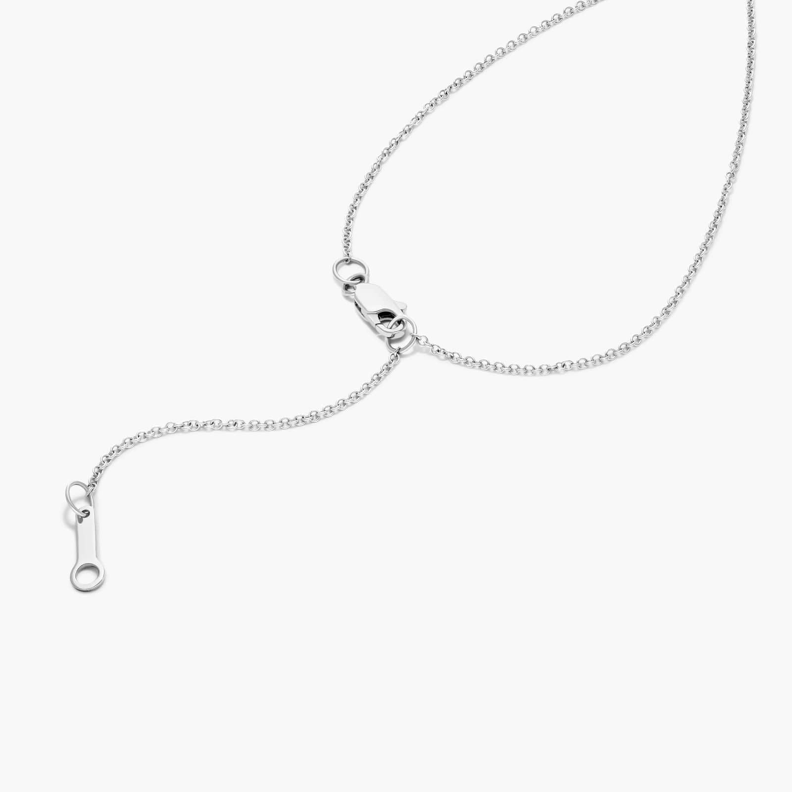 Women's 3ct Mixed Shape Diamond Cluster Necklace side profile, lab diamond detail