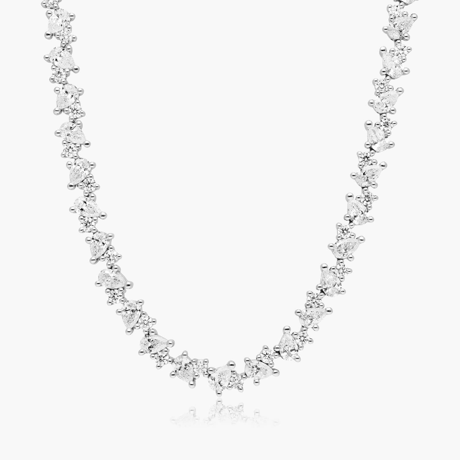 Women's 9ct Pear Diamond Tennis Necklace | 10K Gold | Draco Diamond