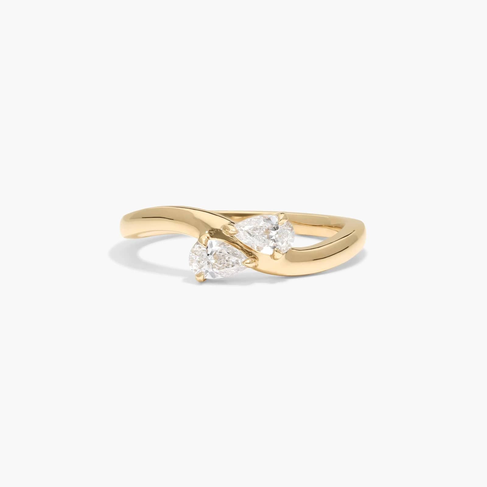 Women's Two Stone Pear Diamond Ring | Toi et Moi Design | 10K Gold | Draco Diamond