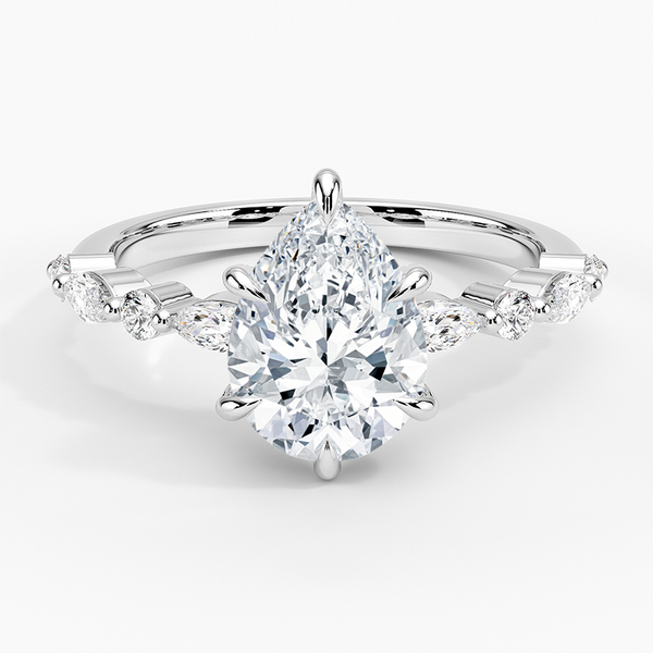 2.5ct Lab Diamond Ring, 10K white gold, IGI certified lab diamond