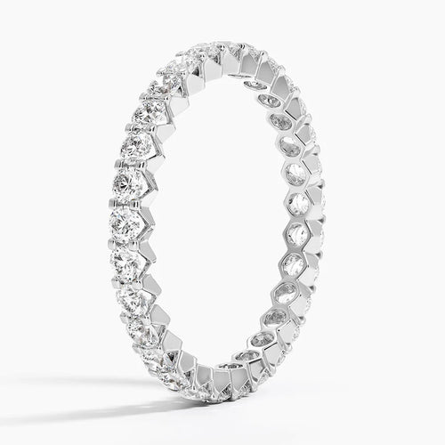 5ct Lab Grown Diamond Eternity Band | Oval Shared Prong | Silver, 10K-18K Gold & Platinum | Draco Diamond by Draco Diamond