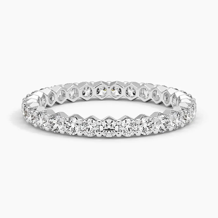 5ct Lab Diamond Eternity Band side profile, oval cut lab diamond detail