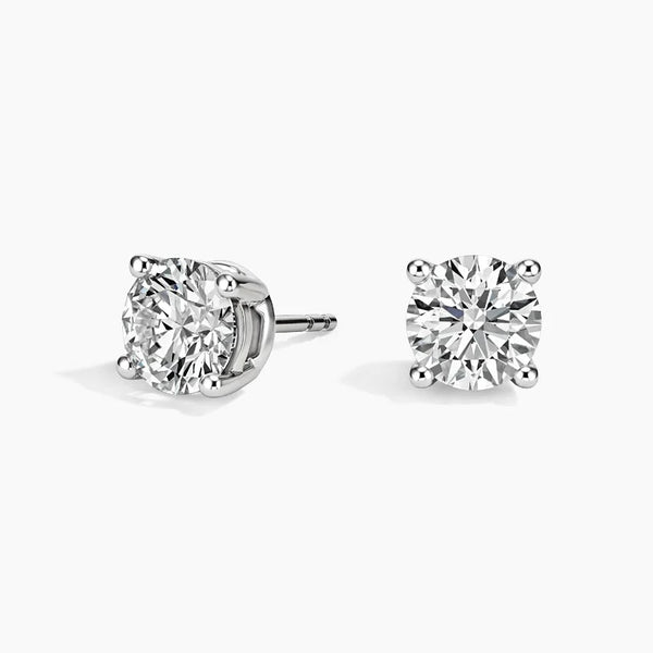 1ctw Lab Diamond Stud Earrings, 10K white gold, IGI certified lab diamond