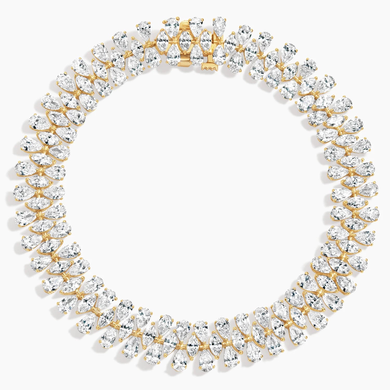 Miranova Three-Row Pear Diamond Bracelet