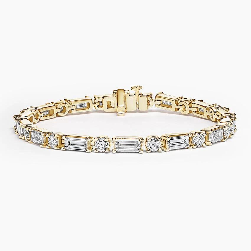 Regenta Baguette and Round Lab Diamond Tennis Bracelet