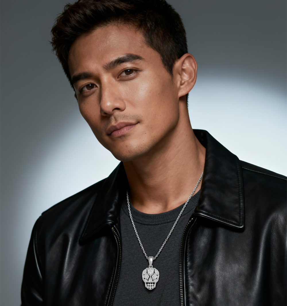 5.2ct Lab Diamond Skull Pendant | IGI Certified VS+ DEF | 10K White Gold