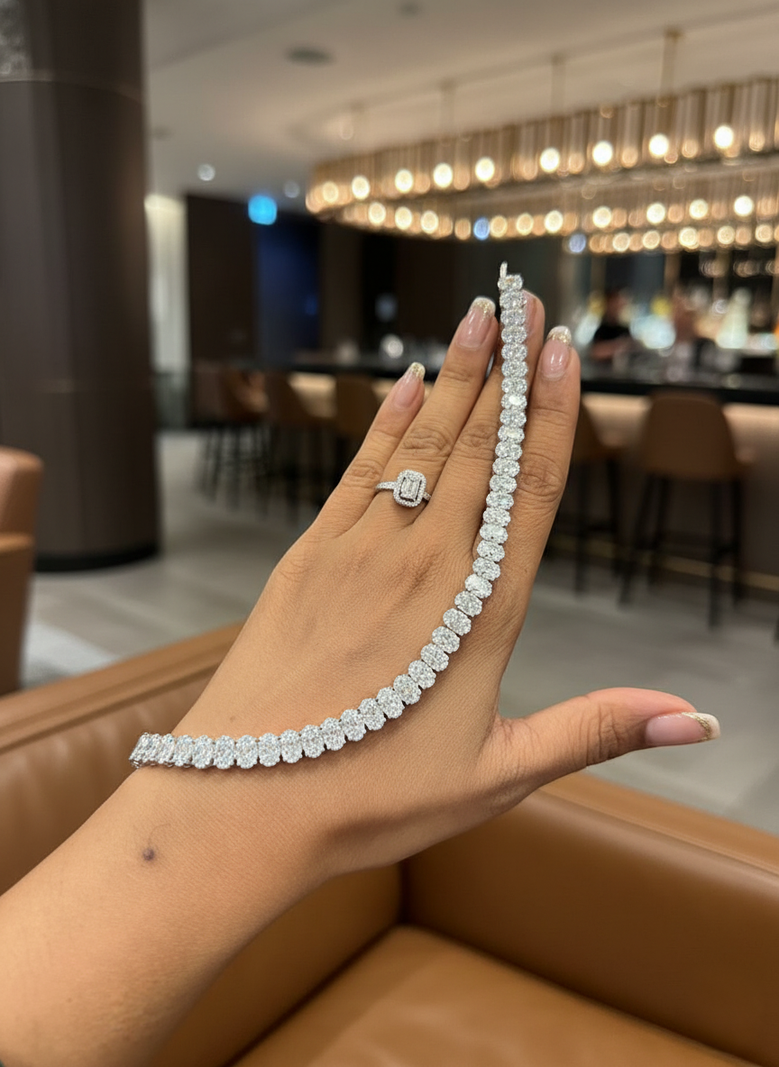Oval Diamond Tennis Bracelet
