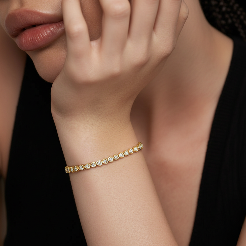 Heart Diamond Tennis Bracelet