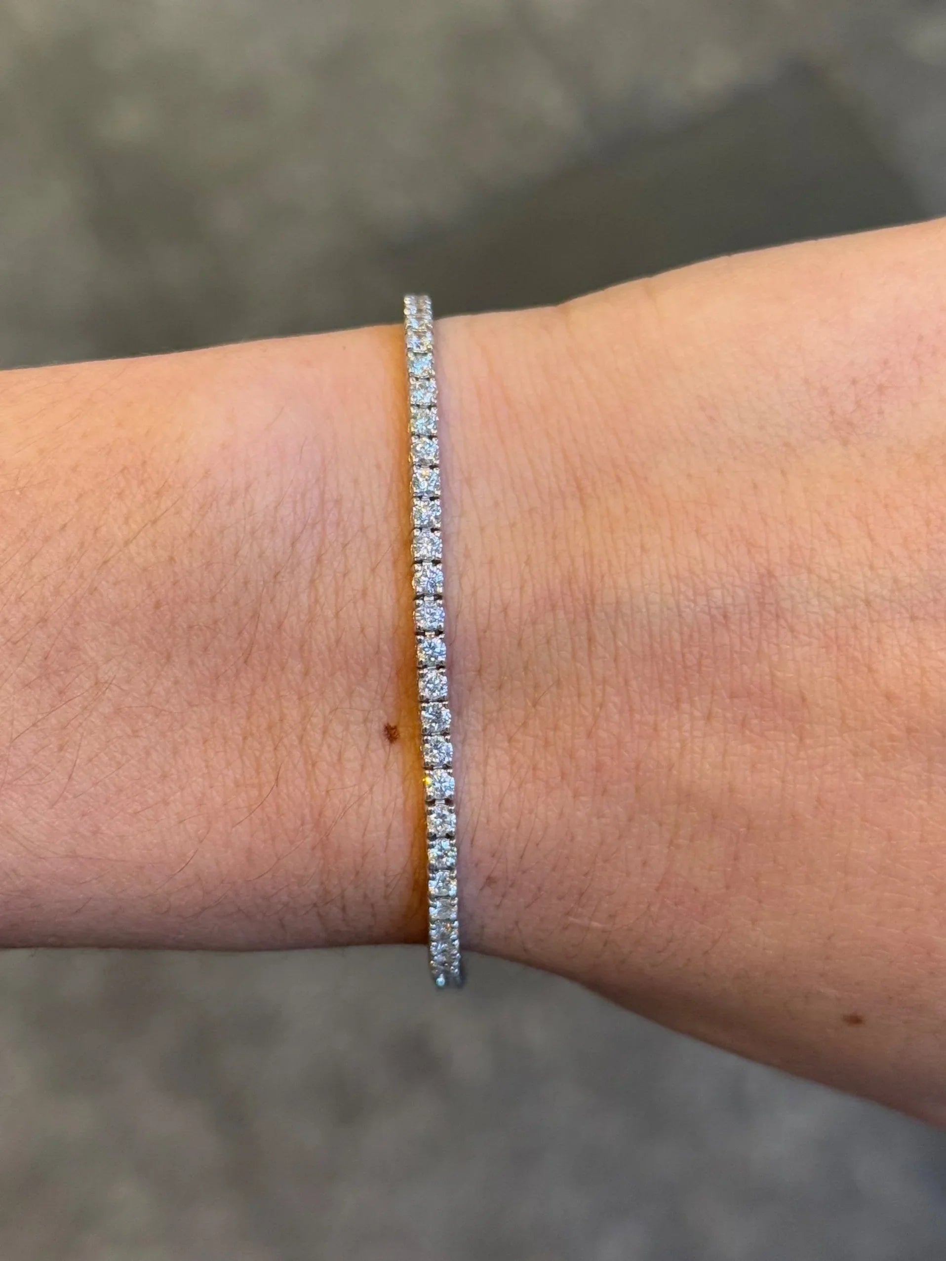 3.00ctw VS2+ Lab Grown Diamond Tennis Bracelet in 14K White Gold | Silver, 10K-18K Gold & Platinum | Draco Diamond