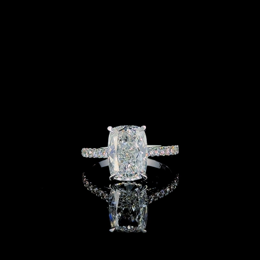 5ct Radiant Lab Grown Diamond Engagement Ring | 6.3ct TW | Silver, 10K-18K Gold & Platinum | Draco Diamond