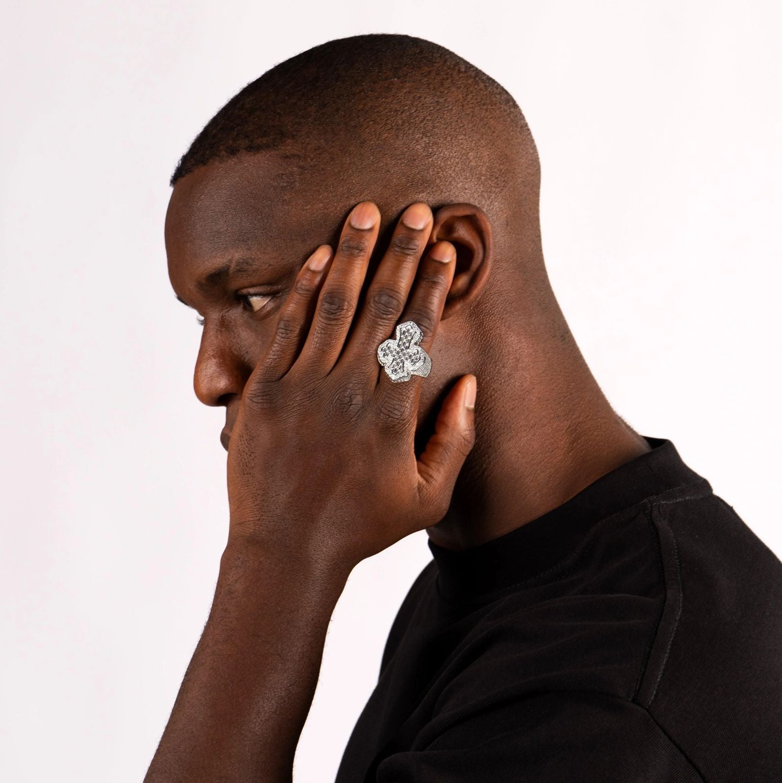 5.05ct Lab Diamond Cross Ring side profile | lab diamond detail