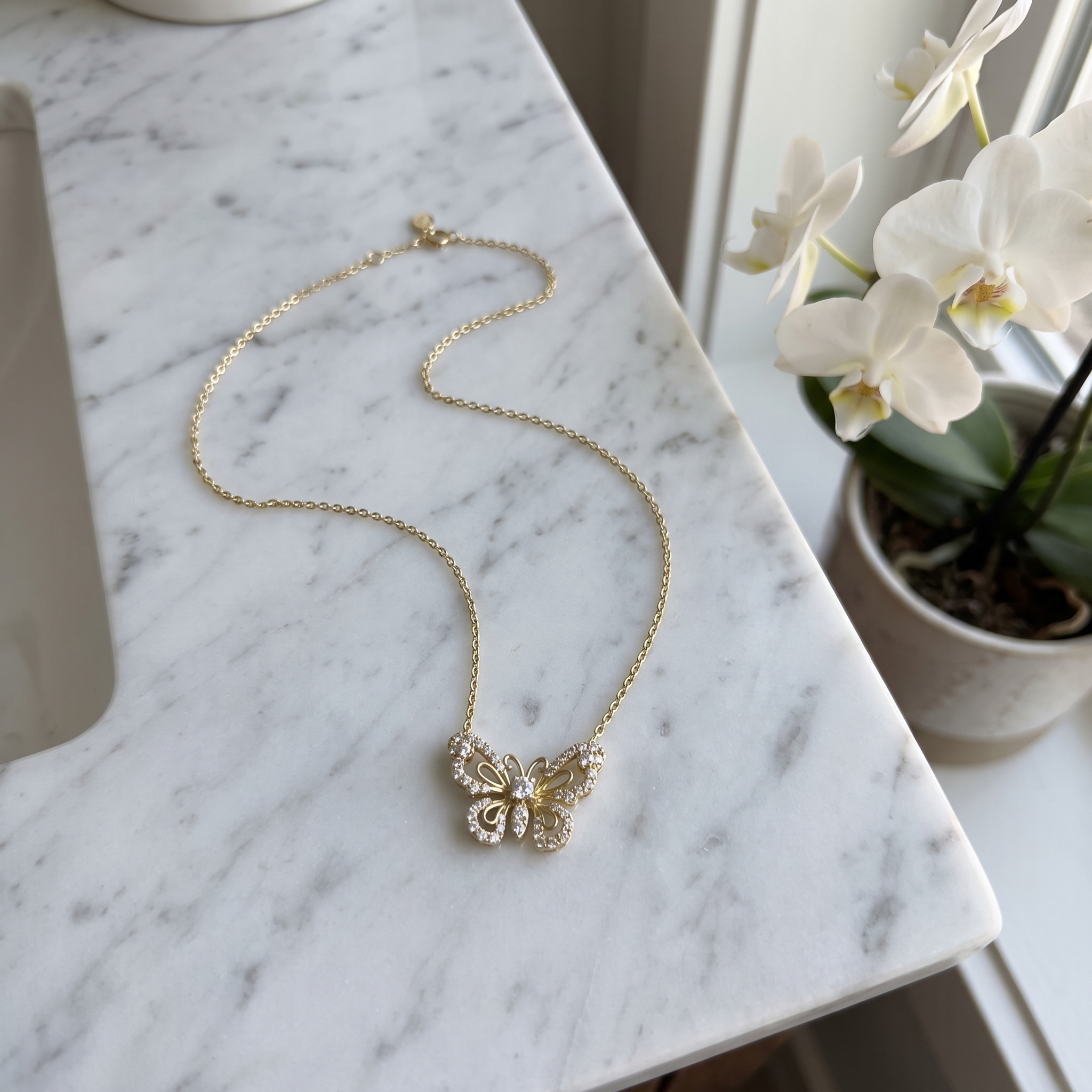 1ct butterfly pendant lab grown diamond necklace