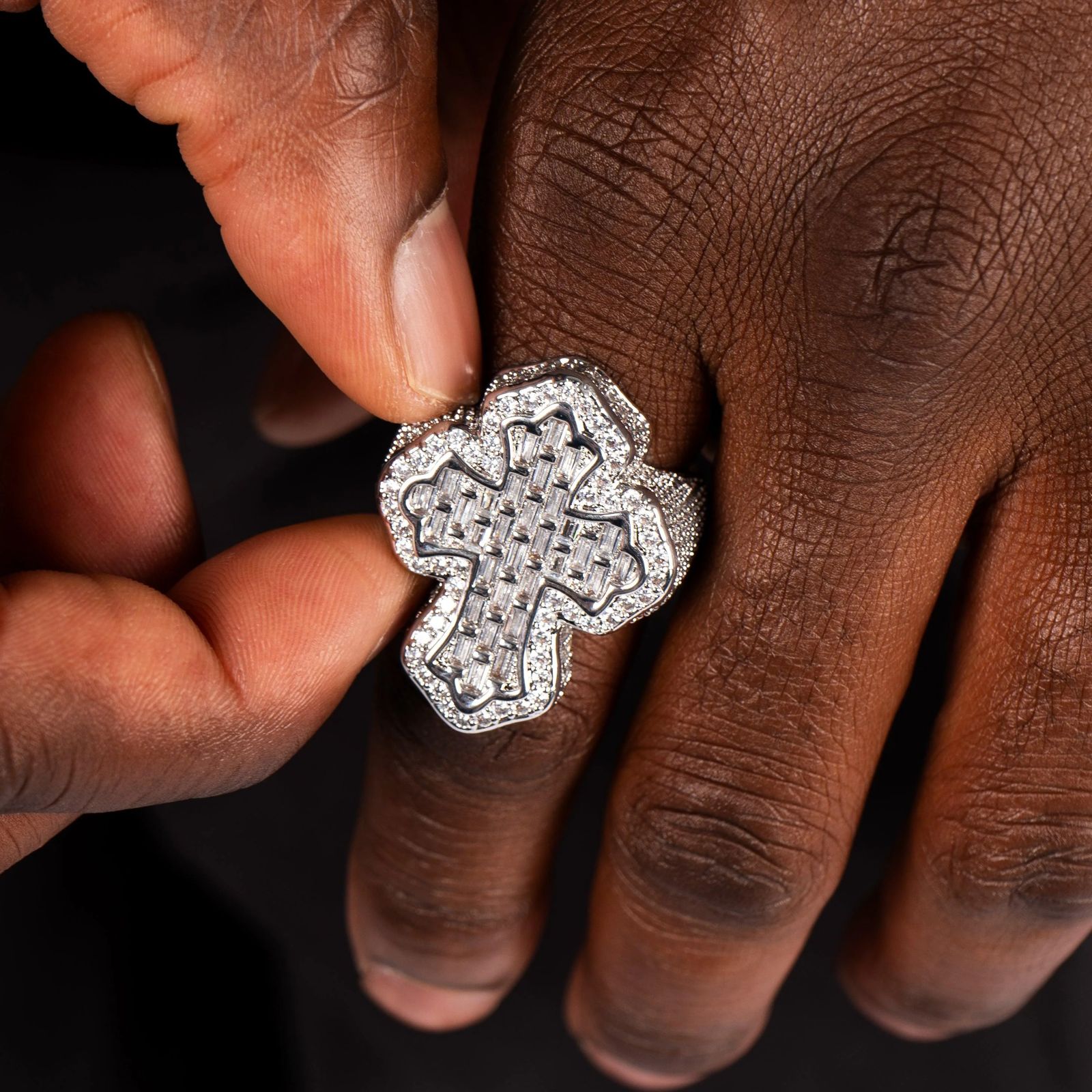 5.05ct lab diamond ring front view | 10K white gold