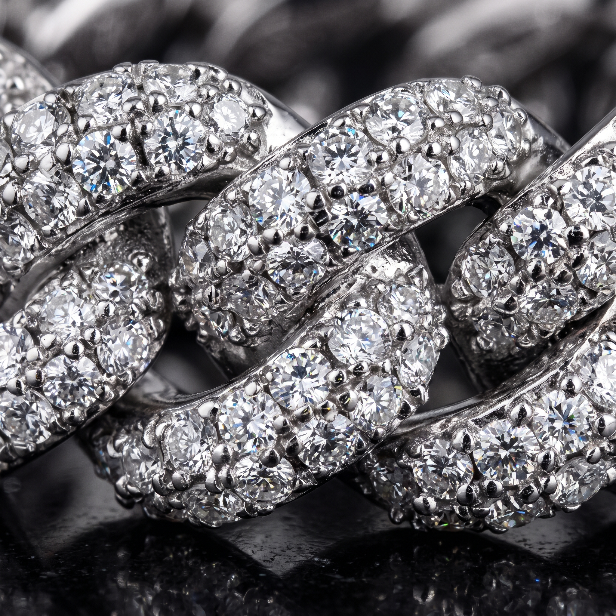 3ct cuban weave lab grown diamond band