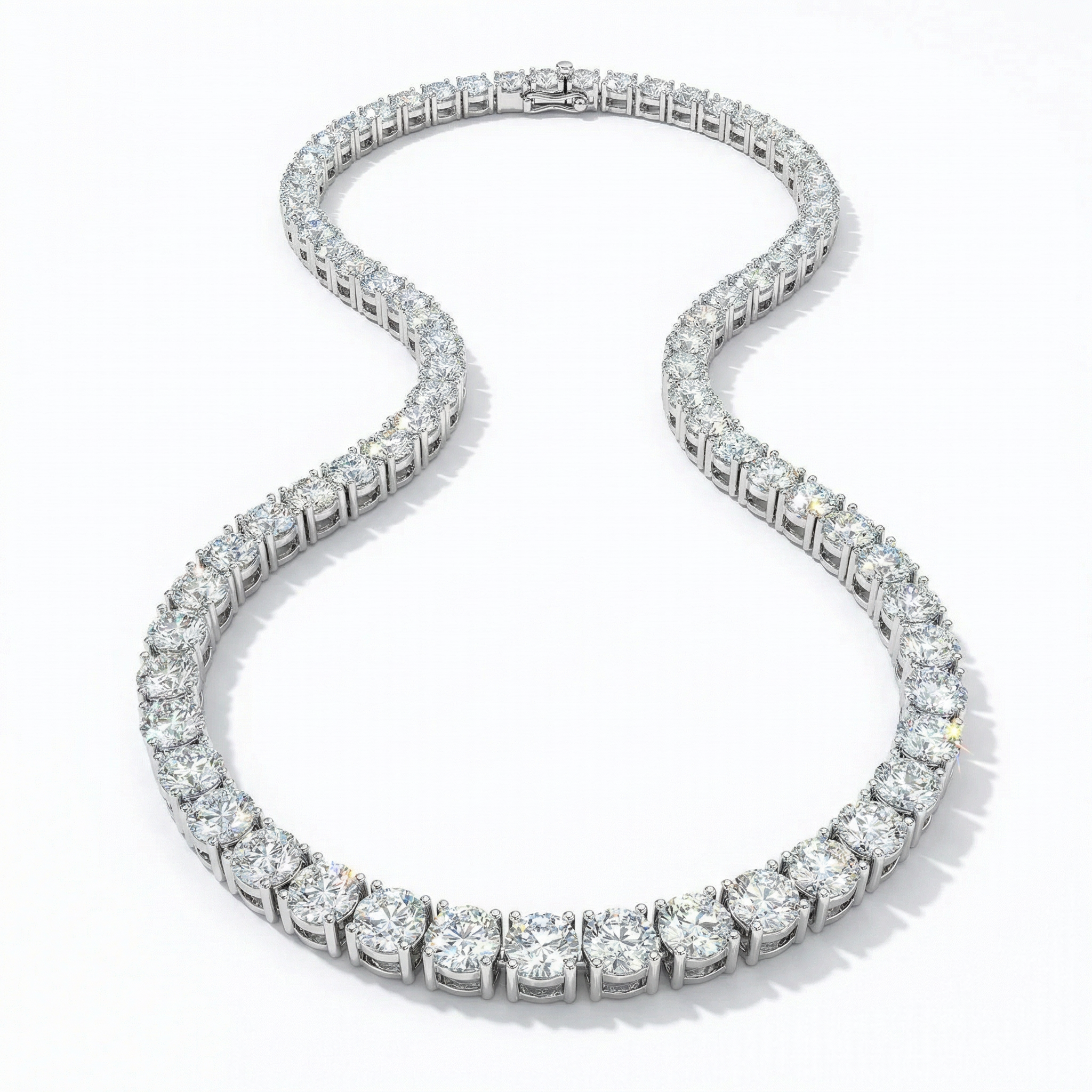 59.5ct Lab Diamond Tennis Necklace 24" | 10K gold | IGI certified lab diamond