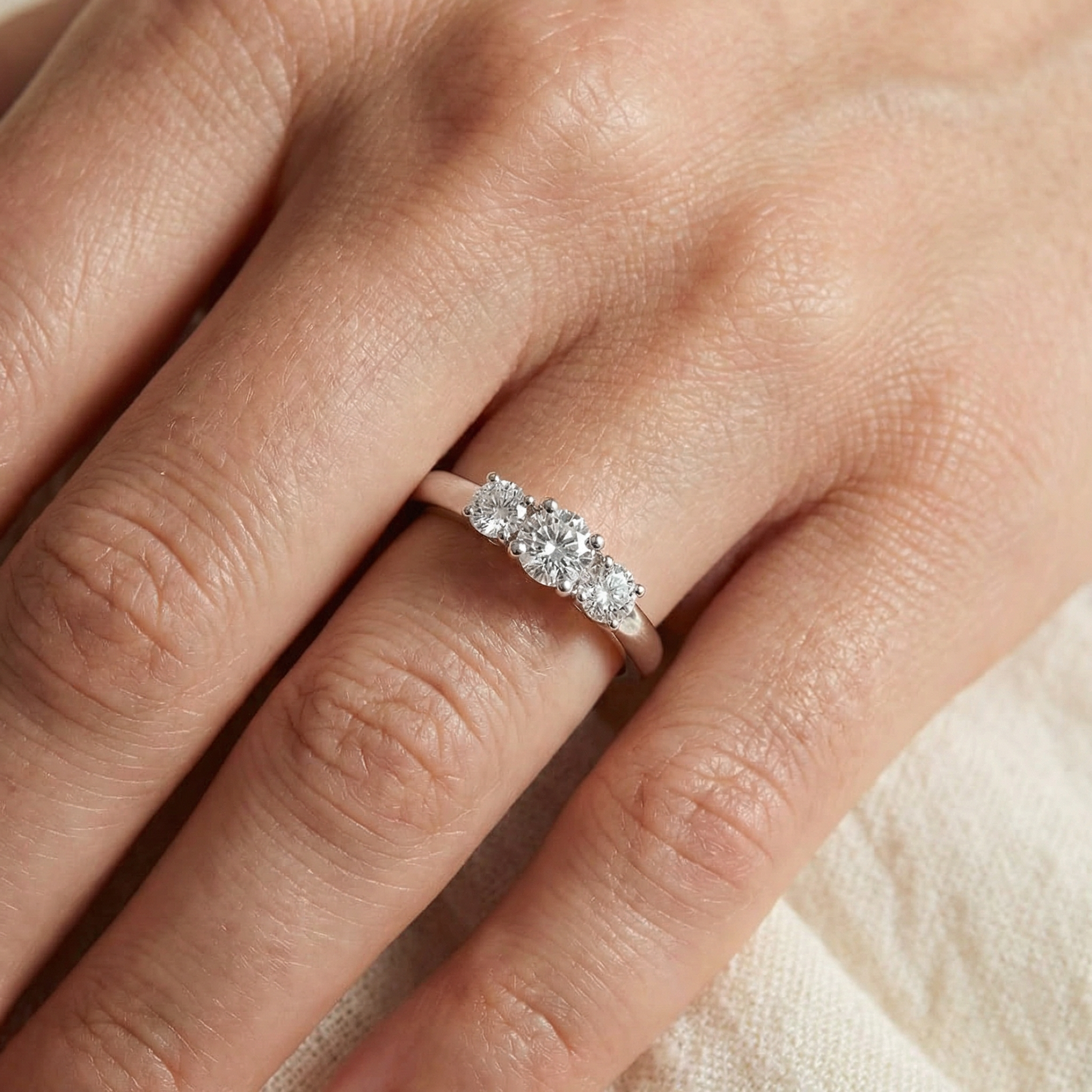 0.3ct lab diamond ring front view | 10K white gold