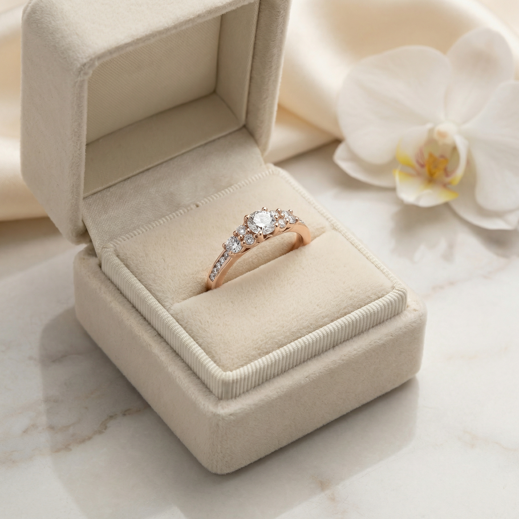 0.42ct lab diamond ring front view | 10K rose gold