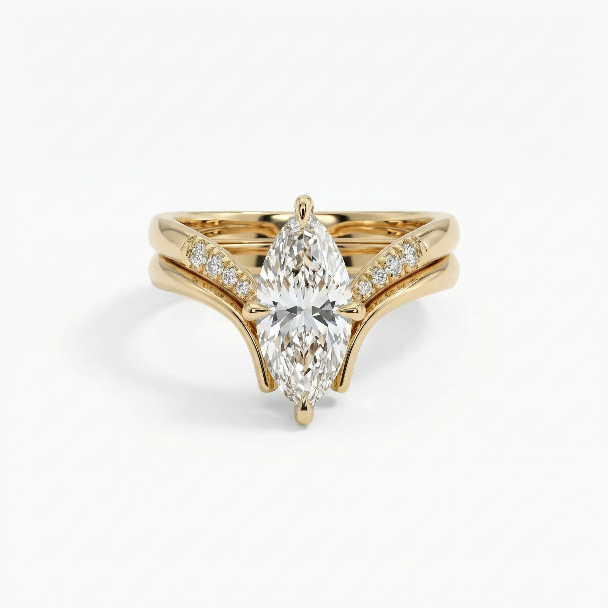 3ct lab diamond ring clasp and setting detail, 10K yellow gold