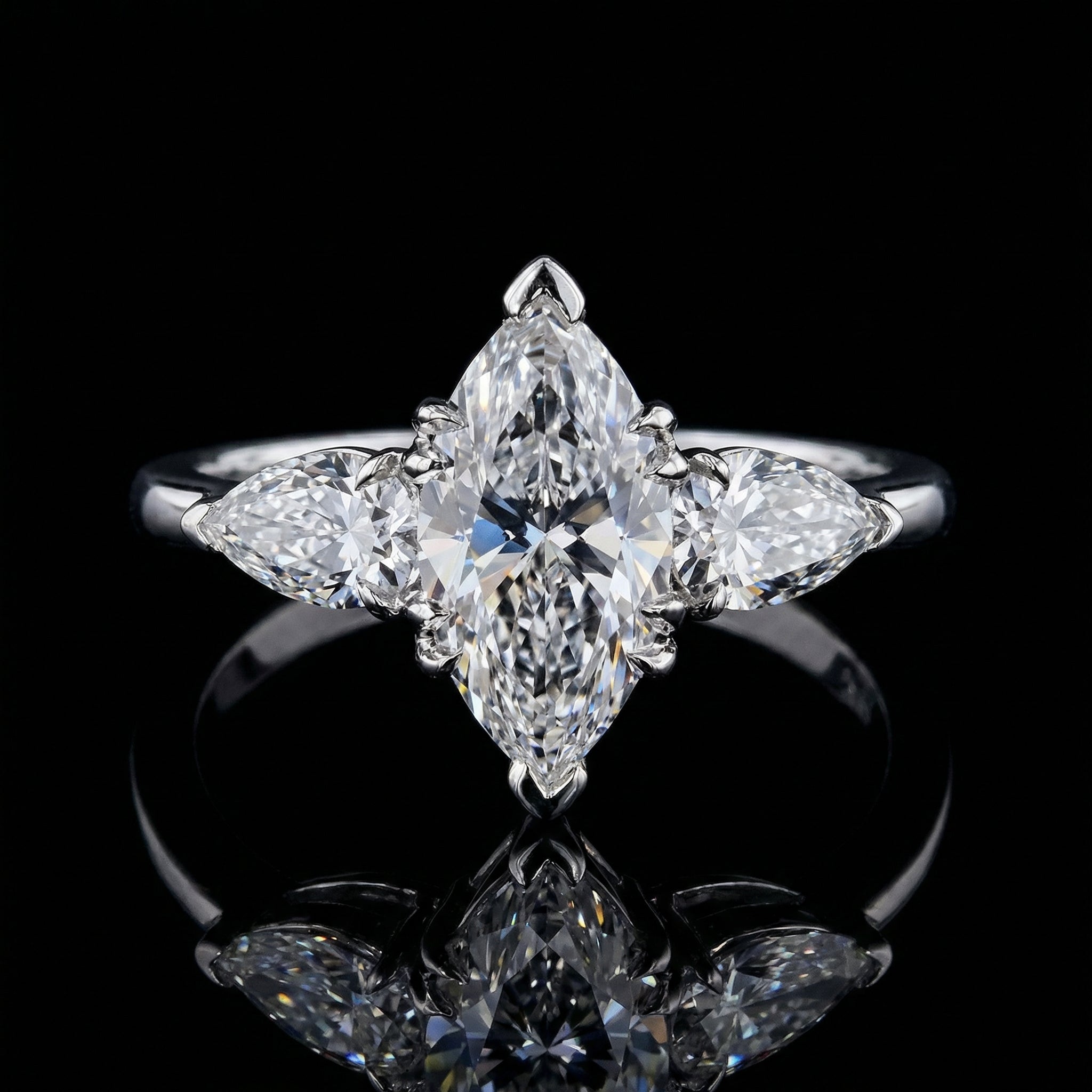 2.1ct lab diamond ring clasp and setting detail | 10K white gold