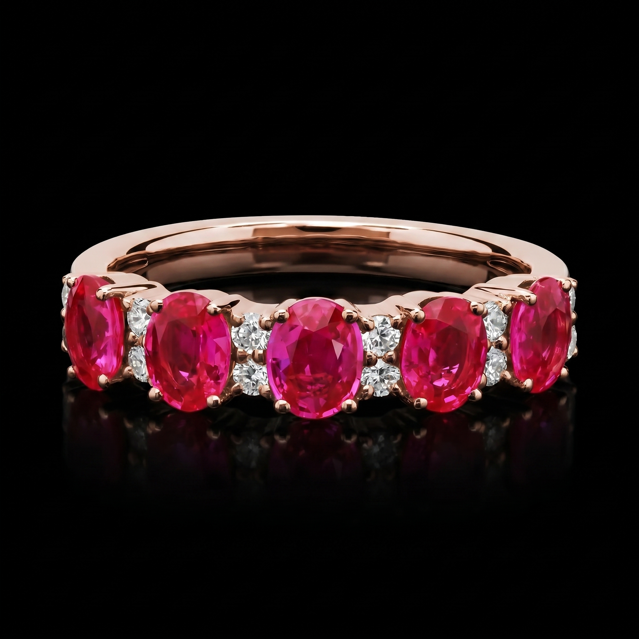 Women's Ruby & Diamond Five-Stone Ring | 3.4ct TW | 10-18K