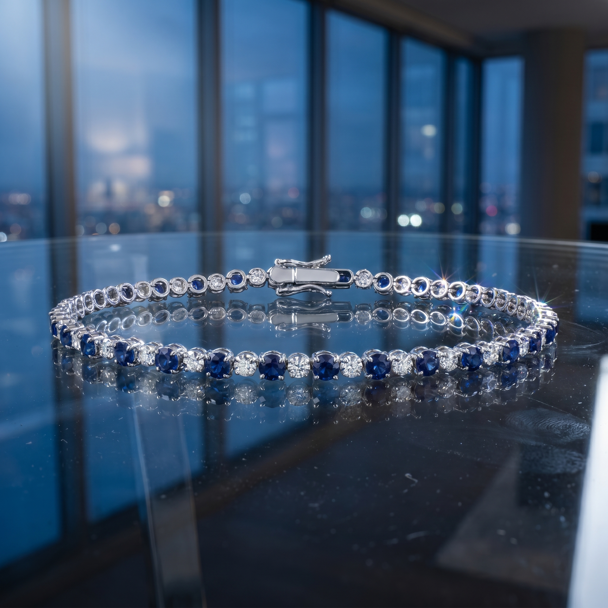 Women's Sapphire & Diamond Tennis Bracelet | 6ct TW | 10-18K