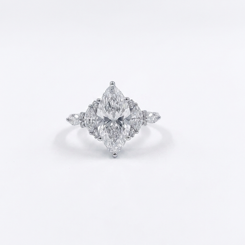 3ct Marquise Lab Grown Diamond Engagement Ring | 3.5ct TW | Silver, 10K-18K Gold & Platinum | Draco Diamond by Draco Diamond