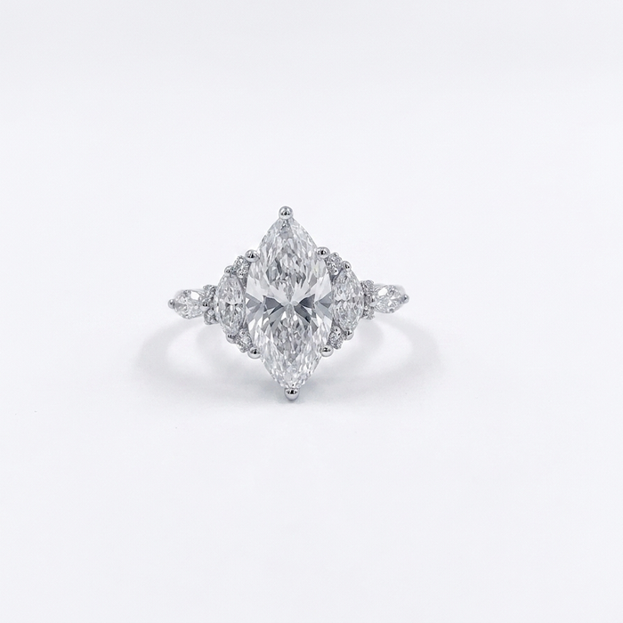 3ct Marquise Lab Grown Diamond Engagement Ring | 3.5ct TW | Silver, 10K-18K Gold & Platinum | Draco Diamond by Draco Diamond, IGI certified lab grown diamond, Founder Pricing