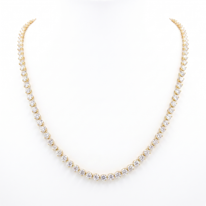 15ct Lab Grown Diamond Tennis Chain | Round VS2+ | Silver, 10K-18K Gold & Platinum | Draco Diamond by Draco Diamond, IGI certified lab grown diamond, Founder Pricing
