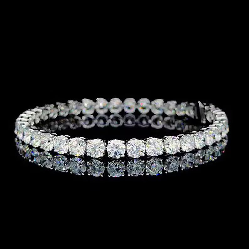 5ct Lab Grown Diamond Tennis Bracelet | Round Brilliant | IGI Certified VS+ DEF | Silver, 10K-18K Gold & Platinum | Draco Diamond