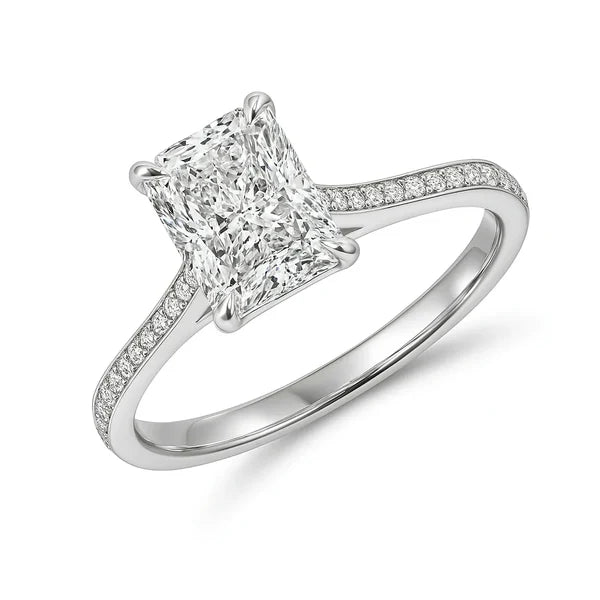 2.25ctw Radiant Cut VS2+ Lab Grown Diamond Solitaire Ring in 14K Gold | Draco Diamond