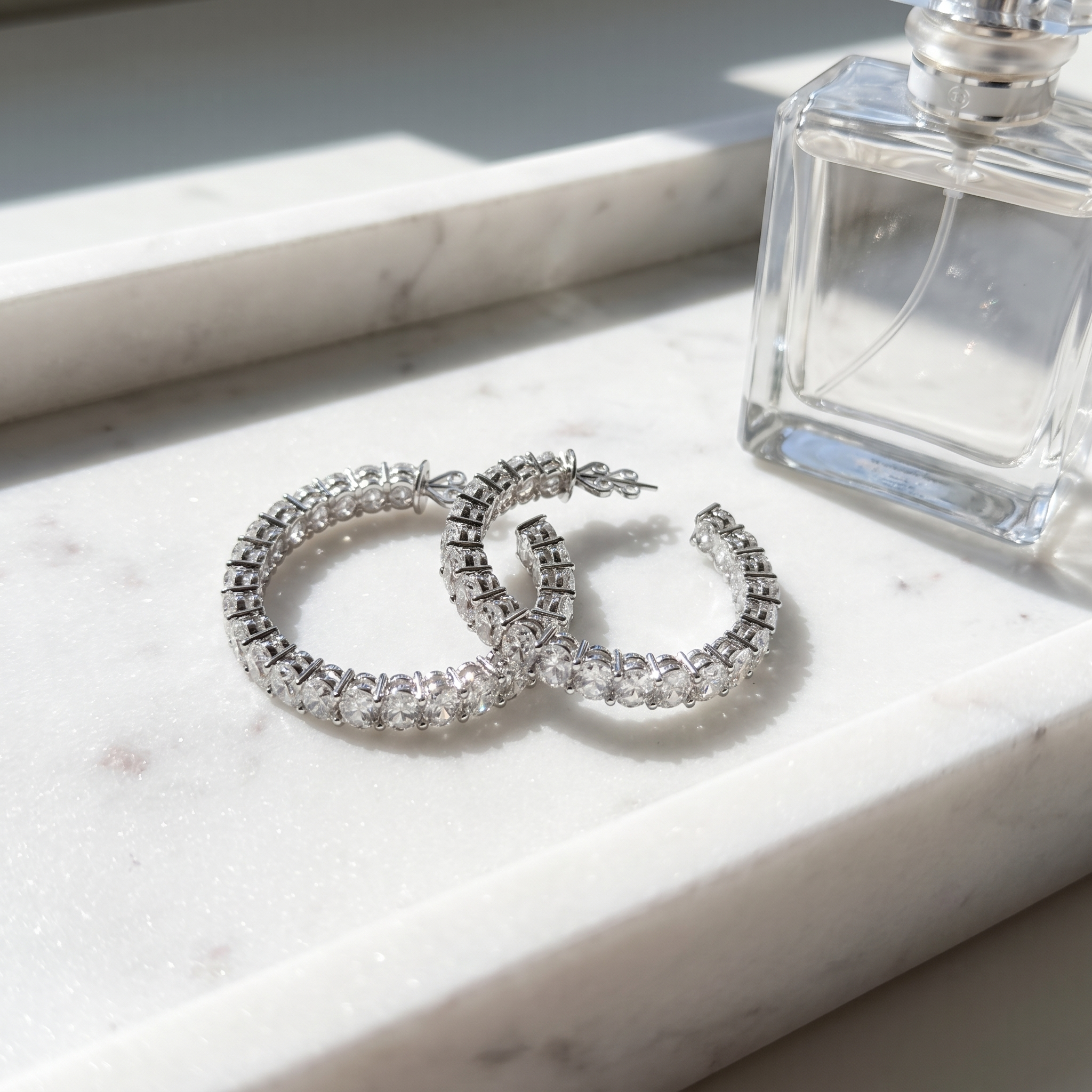 11ctw oval inside out lab grown diamond hoop earrings, luxury lifestyle